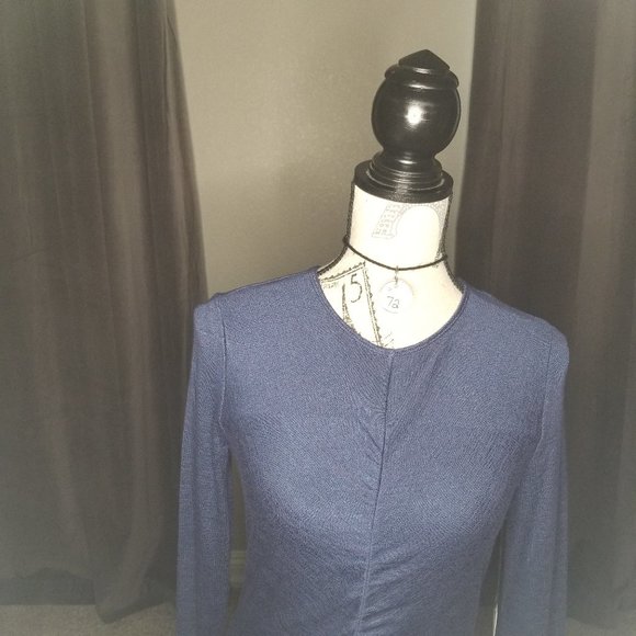 Leith Navy, Ruched, Midi Dress - Picture 8 of 11